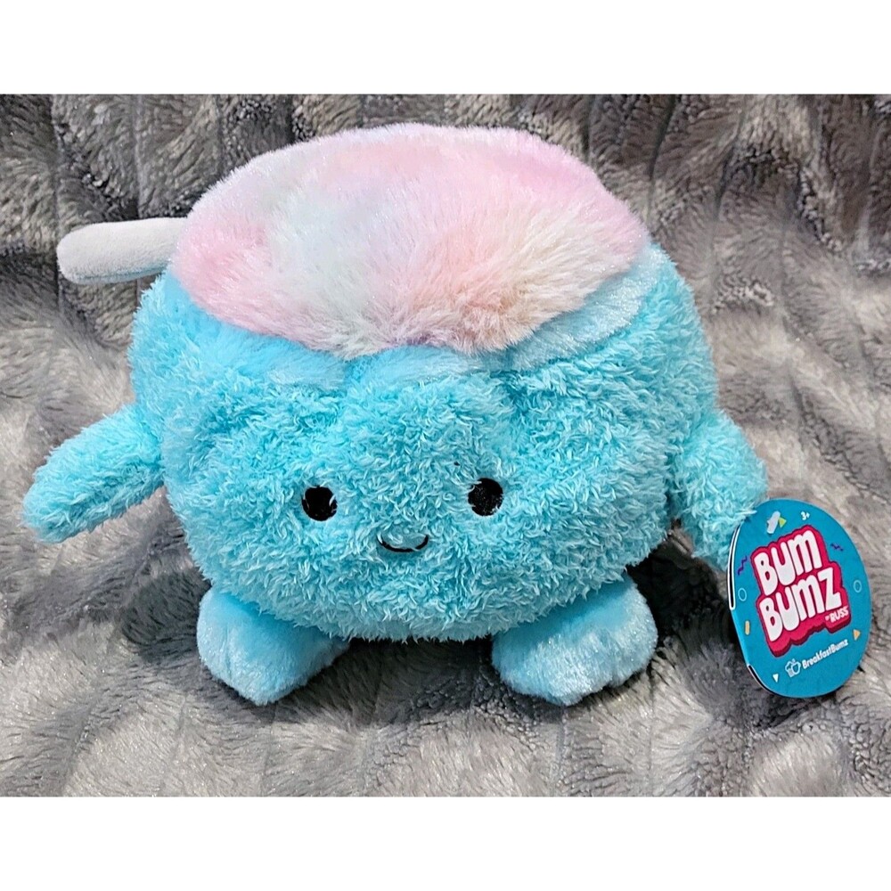 Bum Bumz Cyrus Blue Breakfast Bowl Cereal Plush Stuffed Toy 7" NWT